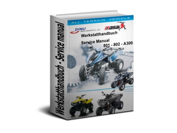 Werkstatthandbuch, Reparaturanleitung Dinli DL801, DL802, DMX 350 Quad ATV (Download/CD/ausgedruckt)