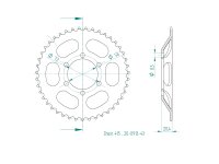 Kettenrad Z.43 für Zündapp GTS 50 Hai 50 Sport...
