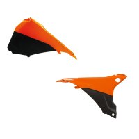 HAHN66 Airbox Abdeckung passend f&uuml;r KTM EXC 125 Bj 14-16 orange-schwarz Paar