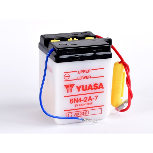 YUASA Batterie Dry Charged (ohne Batteries&auml;ure) 6V/4Ah (6N4-2A-7)