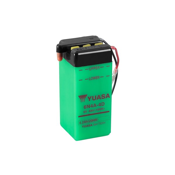 YUASA Batterie Dry Charged (ohne Batteries&auml;ure) 6V/4Ah (6N4A-4D)