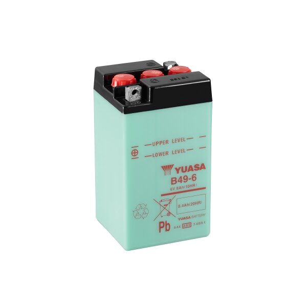 YUASA Batterie Dry Charged (ohne Batteries&auml;ure) 6V/8Ah (B49-6)