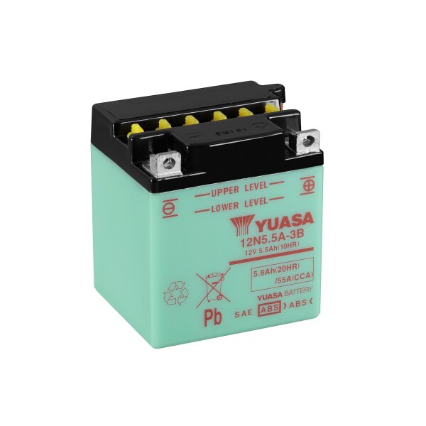 YUASA Batterie Dry Charged (ohne Batteries&auml;ure) 12V/5,5,Ah (12N5,5A-3B)
