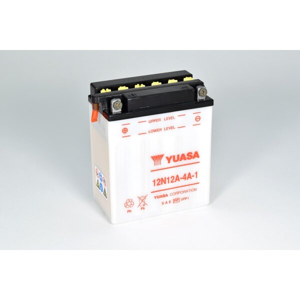 YUASA Batterie Dry Charged (ohne Batteries&auml;ure) 12V/12Ah (12N12A-4A-1)