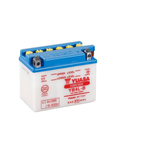 YUASA Batterie Dry Charged (ohne Batteries&auml;ure) 12V/4Ah (YB4L-B)