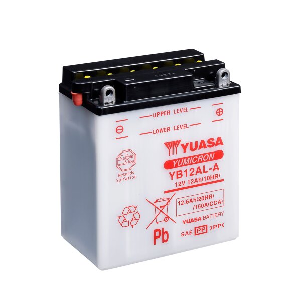 YUASA Batterie Dry Charged (ohne Batteries&auml;ure) 12v/12Ah (YB12AL-A)