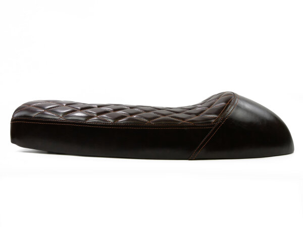 Motorrad Sitzbank Höcker Retro Classic Cafe Racer Universell, Braun, Länge 63 cm