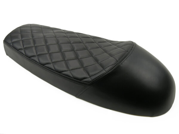 Motorrad Sitzbank Höcker Schwarz Retro Classic Cafe Racer Universell, schwarz, 63 cm