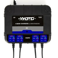 KYOTO Batterieladeger&auml;t 4-fach f&uuml;r alle 6V/12V Blei-S&auml;ure AGM und GEL Batterien