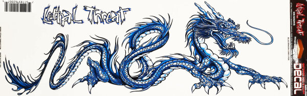 LETHAL THREAT Aufkleber Dragon blue 42 x 145cm