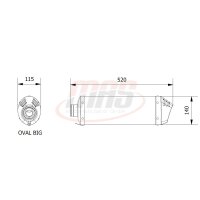 MIVV Oval Titan Carbon-Endkappe Slip-On f&uuml;r BMW R 1200 GS / Adventure Bj. 13-18