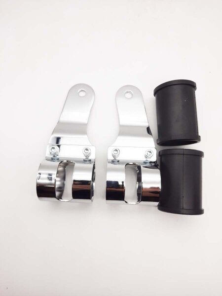 Lampenhalter Scheinwerferhalter universal chrom f&uuml;r Gabel-&Oslash; 53-57 mm