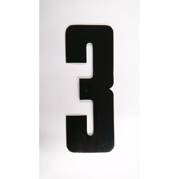 Startnummer 3 FIM-Style schwarz 17cm