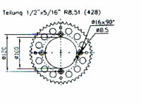 Kettenrad für Suzuki RM 80/85, Yamaha YZ 80/85, Beta...