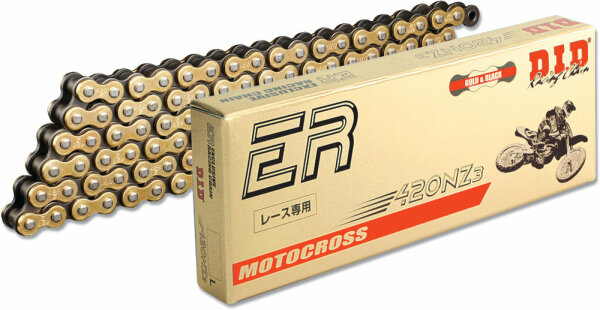 DID Kette 420 NZ3 doppelt verstärkt gold/schwarz 108 Glieder offen Clipschloss