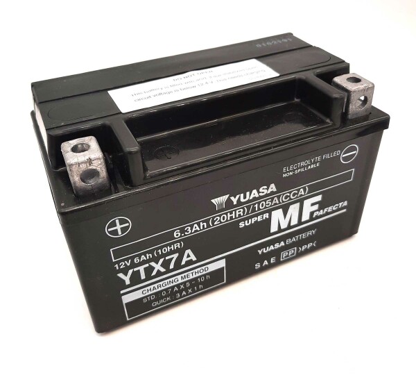 YUASA Batterie (bef&uuml;llt, ready-to-use) passend f&uuml;r KYMCO Stryker 125 Onroad 125ccm Bj 99-03 (YTX7A-BS)