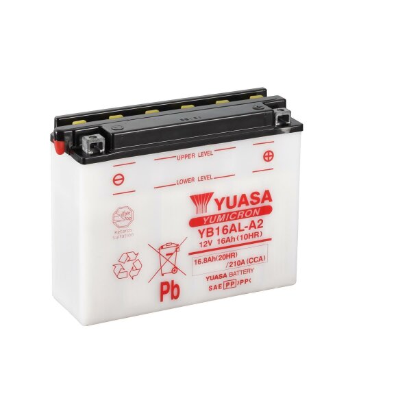 YUASA Batterie (ohne Batteries&auml;ure) passend f&uuml;r YAMAHA VMX12 V-Max 1200ccm Bj 85-07 (YB16AL-A2)