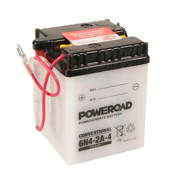 POWEROAD Batterie Dry Charged (ohne Batteries&auml;ure) 6V/4Ah (6n4-2a-4)