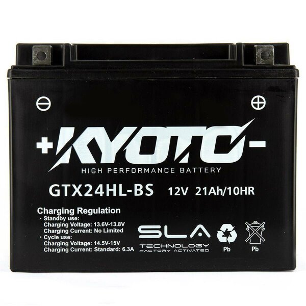 KYOTO Batterie passend f&uuml;r ARCTIC CAT Mountain Cat 800 Bj 02-04 (YTX24HL-BS)