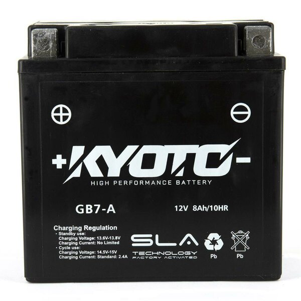 KYOTO Batterie passend f&uuml;r PIAGGIO PK80S-C.A. Bj alle (YB7-A)