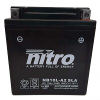 NITRO Batterie f&uuml;r YAMAHA XV 125 S Virago Bj 00-02 (YB10L-A2)