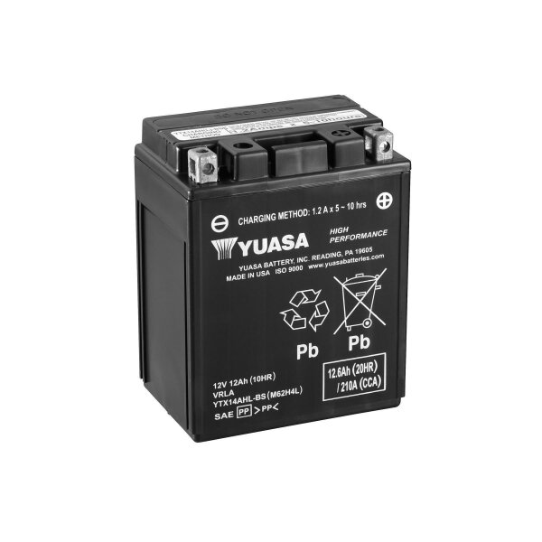 YUASA Batterie (bef&uuml;llt, ready-to-use) passend f&uuml;r KAWASAKI ZX 750-F 750ccm Bj 87-90 (YTX14AHL-BS)