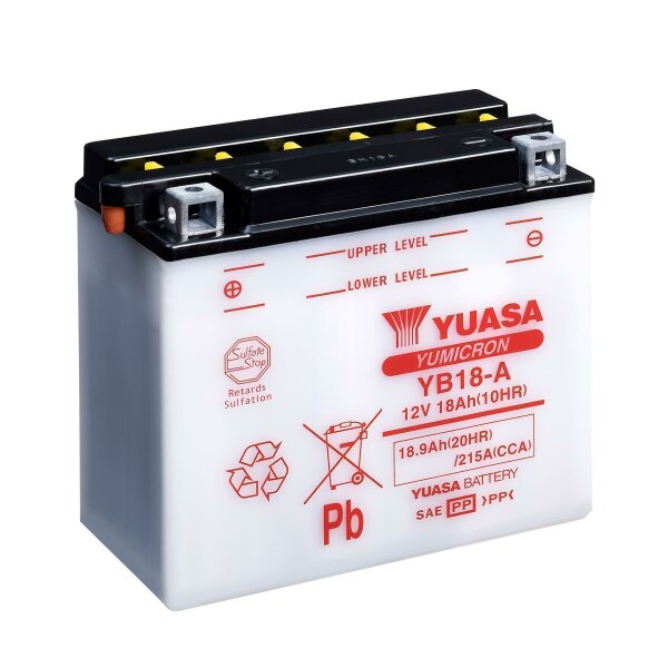 YUASA Batterie (ohne Batteries&auml;ure) passend f&uuml;r ARCTIC CAT Mountain Cat 600 500ccm Bj 02-04 (YB18-A)