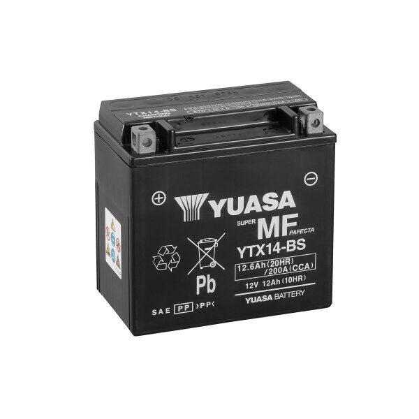 YUASA Batterie (bef&uuml;llt, ready-to-use) passend f&uuml;r APRILIA Dorsoduro Caponardo 1200ccm Bj 11-13 (YTX14-BS)