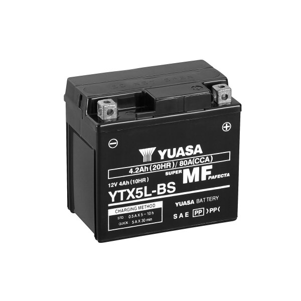 YUASA Batterie (bef&uuml;llt, ready-to-use) passend f&uuml;r YAMAHA YW 50A Zuma 50ccm Bj 02-13 (YTX5L-BS)