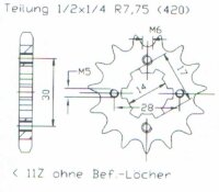 Ritzel für Kawasaki AR50  Baujahr 81-98 mit 14...
