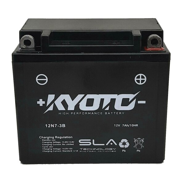 KYOTO Batterie passend f&uuml;r HYOSUNG GA 125 F ab Bj 00 (12N7-3B)