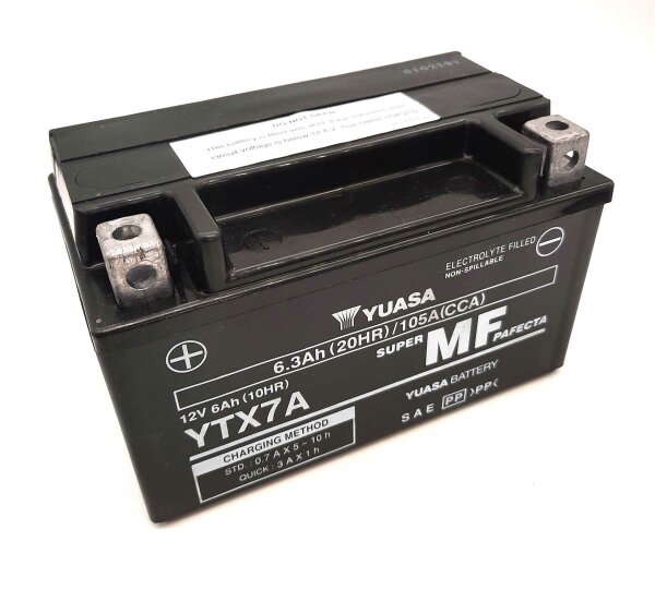 YUASA Batterie (bef&uuml;llt, ready-to-use) passend f&uuml;r SYM Mio 50 50ccm Bj 11 (YTX7A-BS)