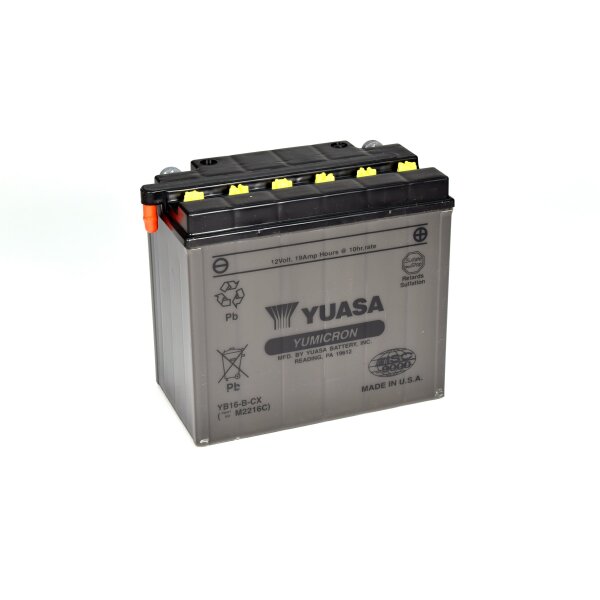 YUASA Batterie passend f&uuml;r BUELL RR1000 Bj 1987 (YB16-B-CX)