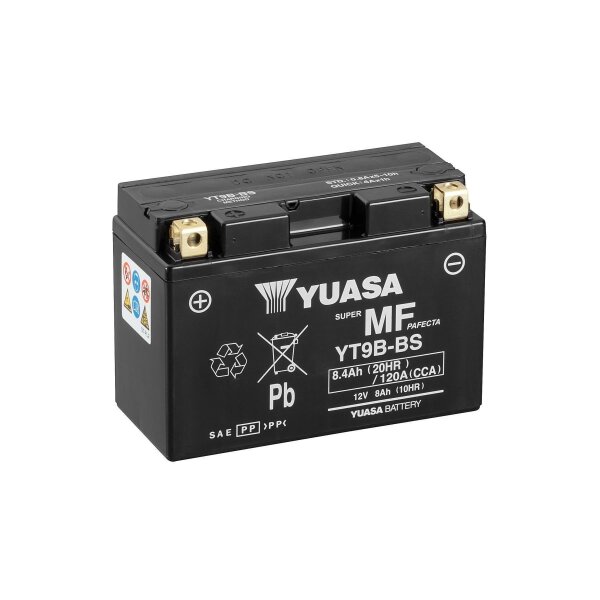 YUASA Batterie (bef&uuml;llt, ready-to-use) passend f&uuml;r YAMAHA MT-03 660ccm Bj 06-13 (YT9B-BS)
