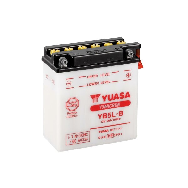 YUASA Batterie passend f&uuml;r YAMAHA SRX 600 600ccm Bj 86-89 (YB5L-B)
