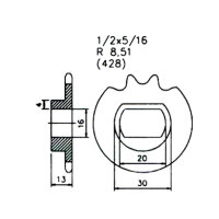 Ritzel Z.16 für Zündapp KS 80 WK Touring Super...