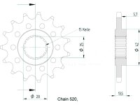 Ritzel für Aprilia Tuareg 660 vorne 15 Zähne