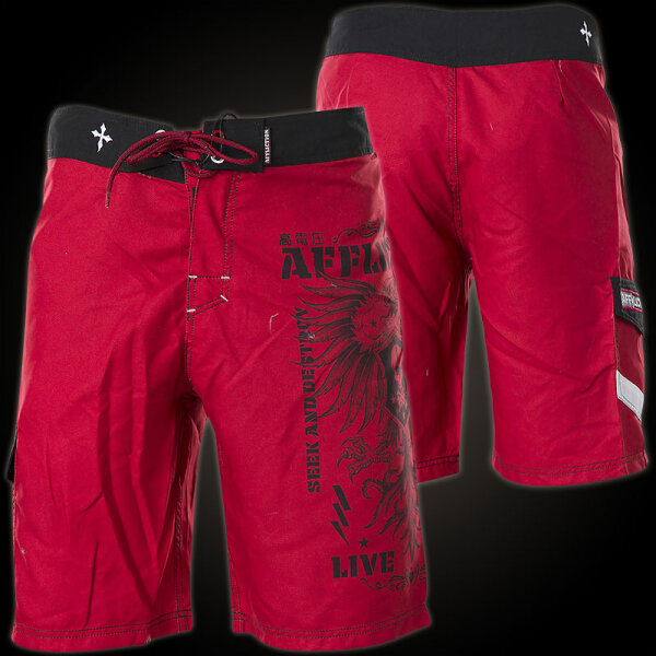 AFFLICTION Boardshorts Warmachine in Rot