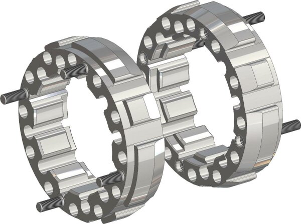 Spurverbreiterung Hard Racing KIT2 für Yamaha YFZ 450R Bj.09-19 hinten 45mm 110/115 poliert