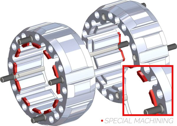 Spurverbreiterung Hard Racing Kit 2 G-15 65 mm 144/156mm poliert