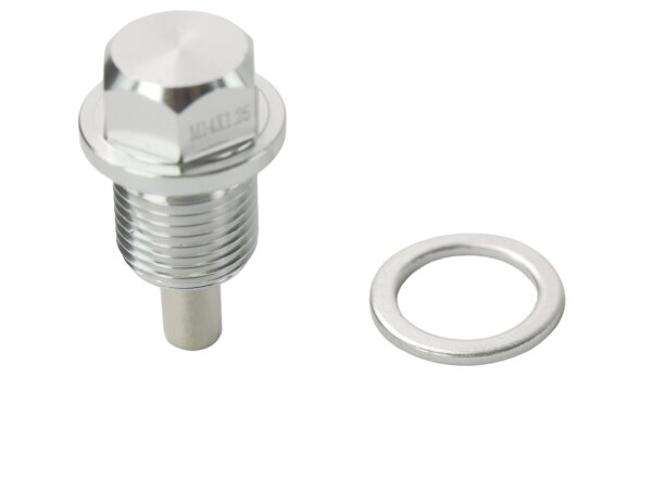 Ölablassschraube für Suzuki/Husqvarna/Hyosung/Kymco/Sachs Magnet Silber M14x12,5
