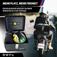 Topcase für Vespa/Piaggio Primavera 125 i.e 3V im robusten 35 Liter Black Aluminium-Design