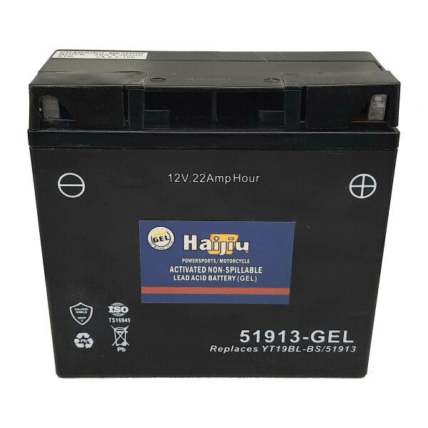 HAIJIU Batterie GEL (bef&uuml;llt, ready-to-use) 12V/22Ah YT19B-BS (51913)