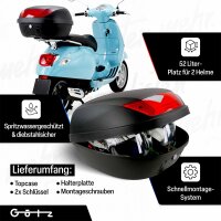 Topcase Touring 52L Motorradkoffer universell passend Komplettset