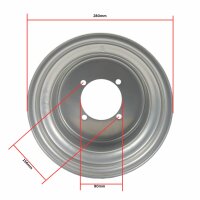 Felge 10x5-156 vorne Quad ATV Chrom