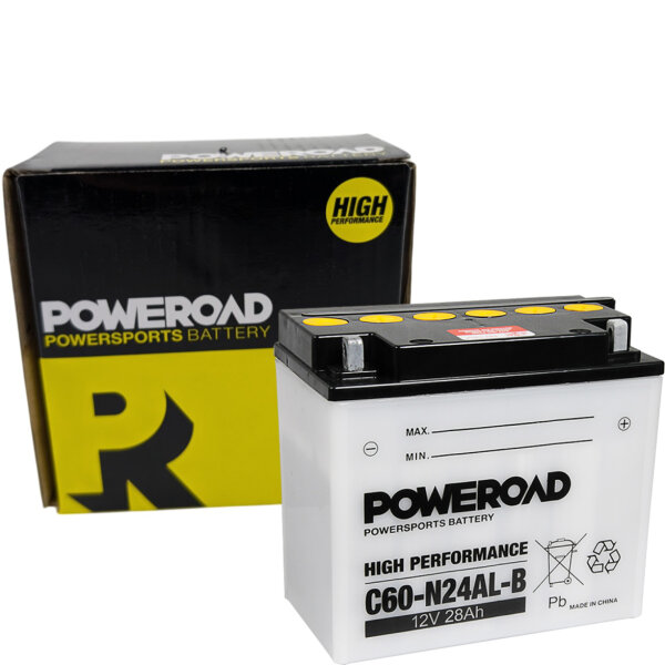 Batterie für BMW Ducati Moto Guzzi Y60N24AL-B / C60N24AL-B 12Volt 28 Ampere Powerroad Wartungsfrei
