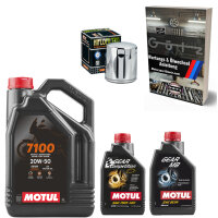 Öl Wechsel Kit Synthetic für V-Twin Harley Davidson & Buell Bj.90-22 Motul 20W50