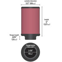 Luftfilter K&N RU-0810 Renn-Luftfilter Uni...