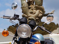 Chrom Rückspiegel links klassisch kurz M8 M10x1.25SX