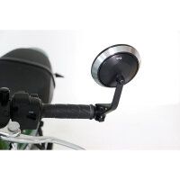 Runder Lenkerendspiegel aus CNC-Alu Blauglas links rechts